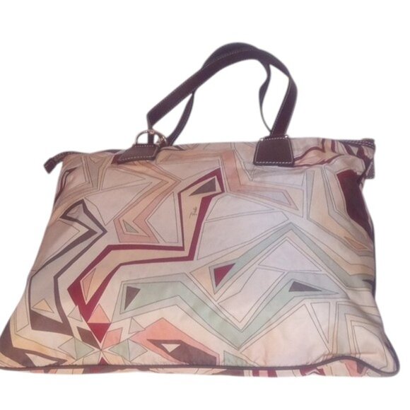 PucciGeometric designNylon exterior leather handlesGUC